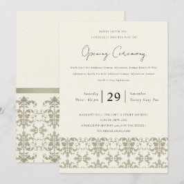 FORMELL ÖPPNINGSCEREMONI FÖR SILVERDAMASK INBJUDNINGAR