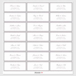 Formell plommon Classic Bröllop Guest Adress Klistermärken