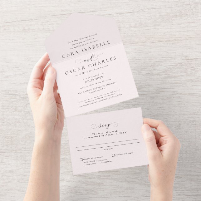 Formell rosa av elegant klassisk bröllop (Avrivbar del)