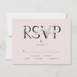 Formell Rosa Blommigt Brev Bröllop OSA Response Kort