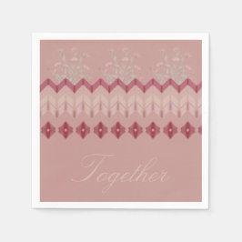 Formell Rosa Burgundy och Blommigt Pappersservett