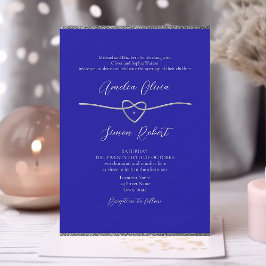 Formell Royal Blue Bröllop Inbjudningar