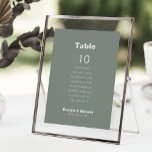 Formell sittplatsplan för Grönt Bord 10 Inbjudningar<br><div class="desc">Detta formella platskort för bröllop 10 i grönt är perfekt för ett rustiskt bröllop. Utformningen har ett vackert teckensnitt i gröntens bakgrund för att försköna evenemanget. Kortet skrivs ut verso (dubbla sided).</div>
