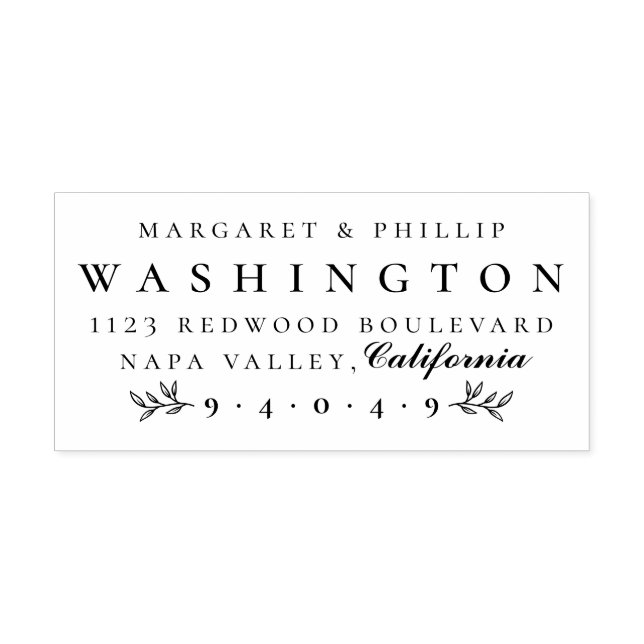 Formell skrift av ett par Returadresser Stämpel (Tryck)