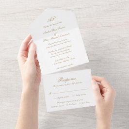 Formell skriptmonogram Guld Elegant Bröllop