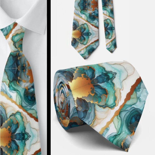 Formell slips | Marmor Teal Blå & Guld (Skapare uppladdad)