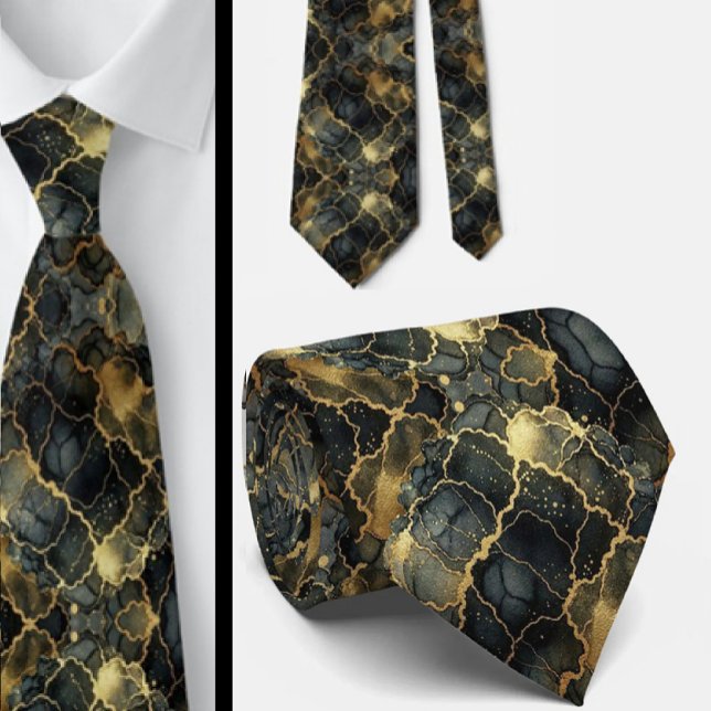 Formell slips | Svart & Guld Marmor (Skapare uppladdad)