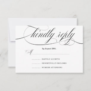 Formell status Svartvit typografi bröllop OSA Kort