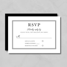 Formell svart och vit bröllops-RSVP-kort