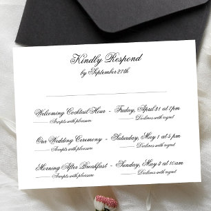 Formell, svart och vit, klassisk, Bröllop-multihän OSA Kort