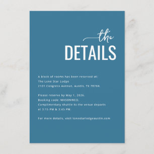 Formell Teal Minimalistiska Detaljer Tilläggskort