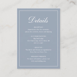 Formell traditionell Elegant Dusty Blue Bröllop Tilläggskort