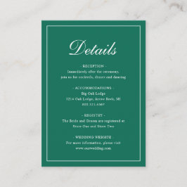 Formell traditionell Emerald Grönt Elegant bröllop Tilläggskort