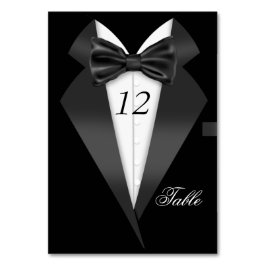 Formell Tuxedo Black-Bordsnummer sittande Ställe Bordsnummer