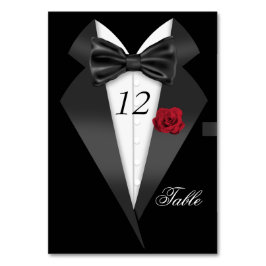 Formell Tuxedo Black-Bordsnummer, sittande Ställe  Bordsnummer