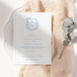Formell Vapensköld Dusty Blue Monogram Bröllop Inbjudningar<br><div class="desc">Formal och elegant vapensköld monogram dammig,  blå bröllopsinbjudan.</div>