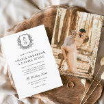 Formell Vapensköld, Monogram Photo Bröllop Inbjudningar<br><div class="desc">Fånga det väsentliga i sofistikeringen med en formgivning av en vapensköld i blommigten som är monogram för bröllop. Den här eleganten blandar motiv för tidlös blommigt och en vapensköld för personlig i monogrammet gör att du kan finslipa din bröllop-dekoration och ditt kontorsmaterial. Konstruktionen är perfekt för par som vill ha...</div>