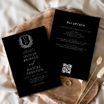 Formell Vapensköld Monogram QR-kod för Bröllop Inbjudningar<br><div class="desc">Skapa ett tidlöst intryck med en formell inbjudan till vapensköld med ett monogram-bröllop med blommigt som innehåller en anpassningsbar QR-kod för enkel gäståtkomst till händelseinformation. Med den här eleganten inbjuds en blandning av klassiska blommigtar med en vapensköld för personlig, vilket ger bröllop-temat en sofistikerad beröring. QR-koden förenklar RSVP, instruktioner och...</div>