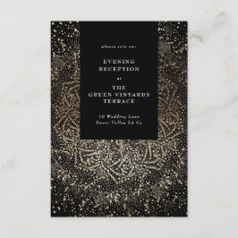 Formell vimisk Hand plockade Black och Guld Bröllo Tilläggskort