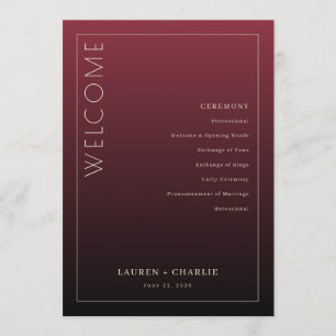 Formell vinröd ceremoni-program program