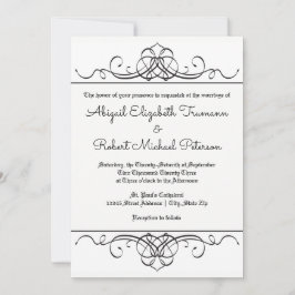 Formell Vintage - Bröllopsinbjudan fem gånger i ve Inbjudningar