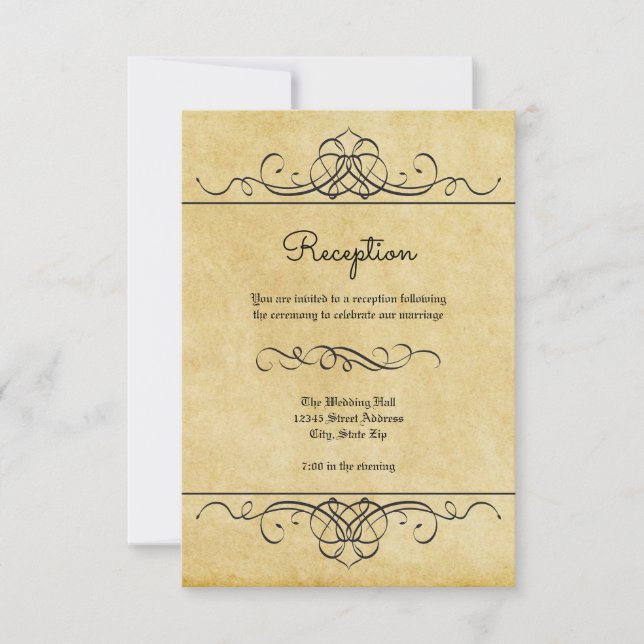 Formell Vintage Flourish - Mottagningsinbjudan Inbjudningar (Framsida)
