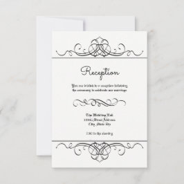 Formell Vintage Flourish - Mottagningsinbjudan Inbjudningar