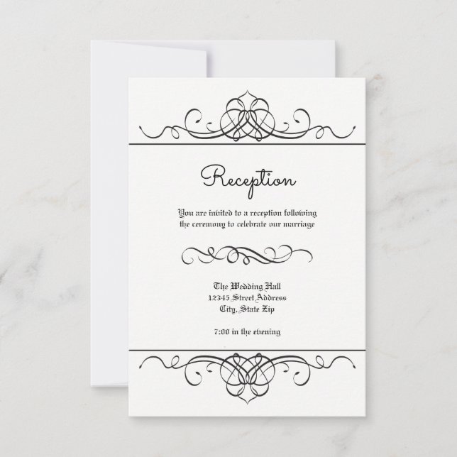 Formell Vintage Flourish - Mottagningsinbjudan Inbjudningar (Framsida)