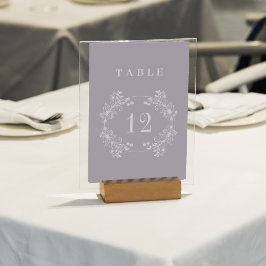 Formell Vintage Lavender Monogram Bröllop Bordsnummer