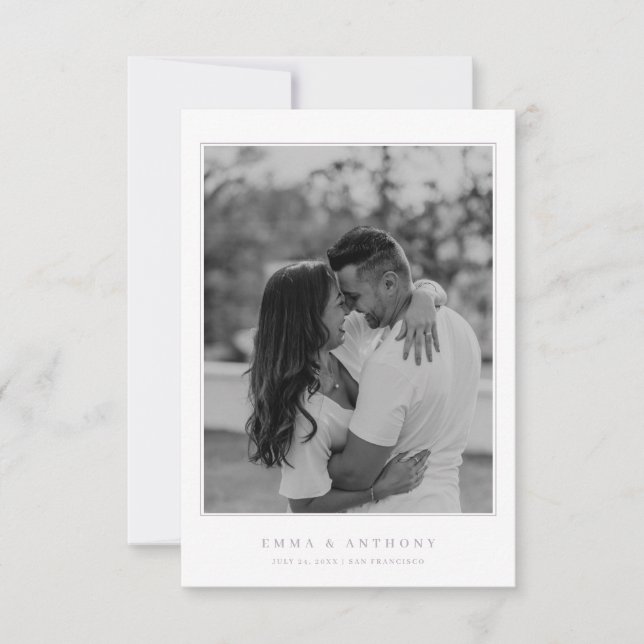 Formell Vintage Lavender Monogram Bröllop Spara Datumet (Framsida)