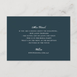 Formella Blå Kalligrafi Bröllopsdetaljer Tilläggskort