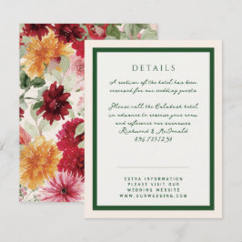 Formella blommor Sage Green trädgårdsbröllop Tilläggskort