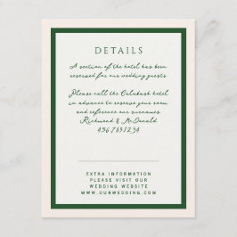 Formella blommor Sage Green trädgårdsbröllop Tilläggskort