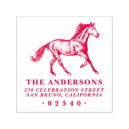 Formella Horse Classic Family Namn & Returadress Självfärgande Stämpel