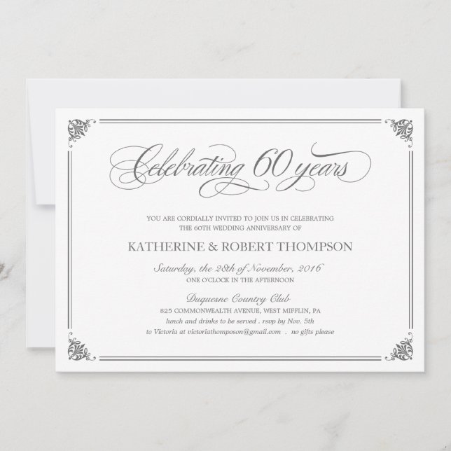 Formella inbjudningar på 60-årsdagen (Framsida)