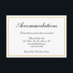 Formella inkvarteringar Guld Gräns Bröllop Tilläggskort<br><div class="desc">Inkapslingskort i elegant bröllop med faux guld gräns. Korten för klassrum ger dina gäster information om diskonterade rum som du kan ha arrangerat och som är perfekter för ett formellt bröllop.</div>