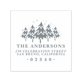 Formella Julgran-familjen Namn & Returadress Självfärgande Stämpel