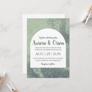 formella klassiska sagegröna bröllopsinbjudningar inbjudningar