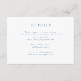 Formella uppgifter om minimalistiskt blått och vit tilläggskort