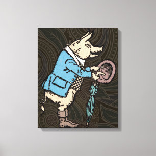 Formellt antiskt gris-Jacka-piggy Cute Antique Canvastryck