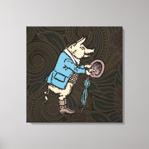 Formellt antiskt gris-Jacka-piggy Cute Antique Canvastryck