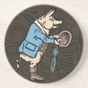 Formellt antiskt gris-Jacka-piggy Cute Antique Underlägg Sandsten