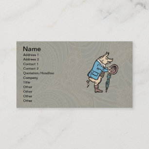 Formellt antiskt gris-Jacka-piggy Cute Antique Visitkort