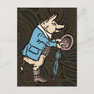 Formellt antiskt gris-Jacka-piggy Cute Antique Vykort