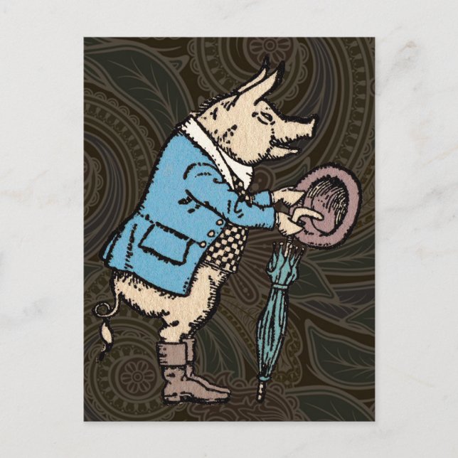 Formellt antiskt gris-Jacka-piggy Cute Antique Vykort (Framsida)