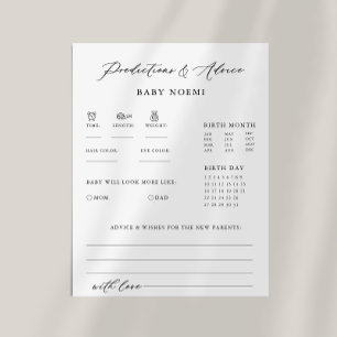 Formellt Baby-förutsägelse och rådgivningskort för