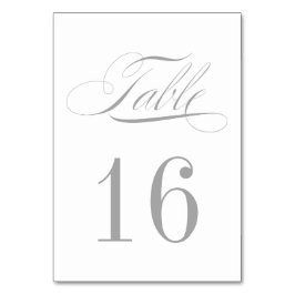 Formellt Bordsnummer för Silver och vitt