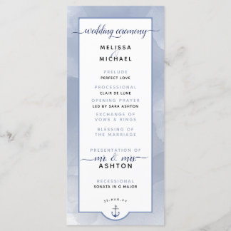 Formellt #Bröllop #Nautical Navy Dusty Blue Bröllo Program