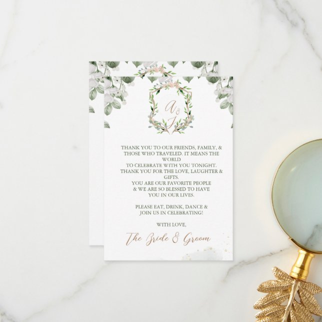 Formellt Bröllop-tack för dina korterbjudanden Tack Kort (Fram/Back In Situ)