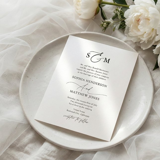 Formellt bröllopsinbjudande med budgetvänlig scrip flygblad (Skapare uppladdad)